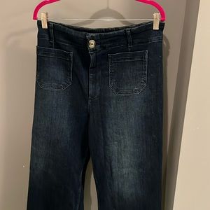 LIKE NEW Anthropologie Cropped Skipper Wide Legged Jean Size 31